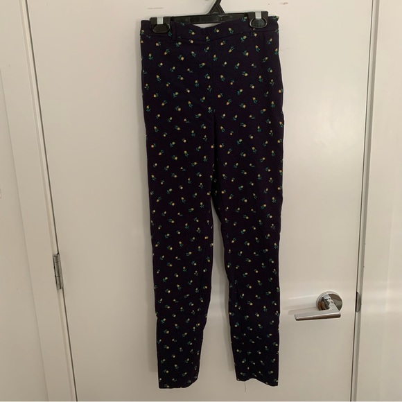 F21 Floral Navy Blue Trousers - Picture 2 of 7